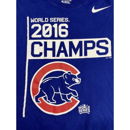 Chicago Cubs Nike Tee Sz 2XL Mens Tshirt Blue MLB Baseball 2016 Champs XXL