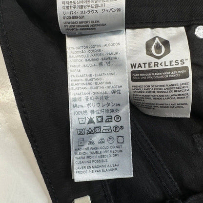 Levis 721 High Rise Skinny Jeans Womens 31 Black Denim Ripped Distressed Holes