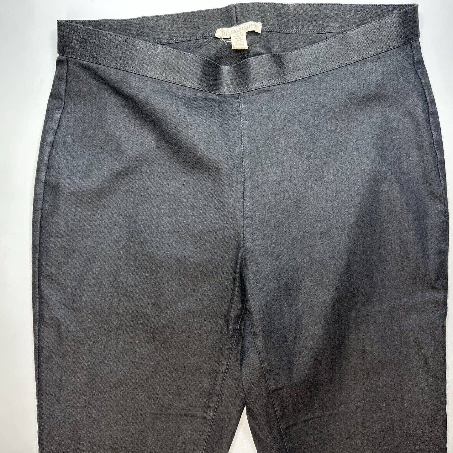 Eileen Fisher Black Coated Stretch Denim Skinny Pants Womens XS Pull On Legging