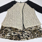 Poeme By Citron Layered Tunic Top Sz Medium Animal Print Split Back Tiered Long