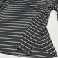 Green Envelope Striped 3/4 Bell Sleeve Top 1X Gray/White Stretch Jersey Knit EUC
