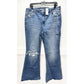 American Eagle Super Hi-Rise Flare Jeans 16 Stretch Blue Denim Distressed NEW