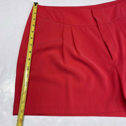 JLO Jennifer Lopez Pleated Shorts Sz 16 High Rise Neon Red/Pink Plus Size EUC