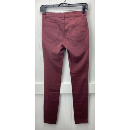 Madewell Skinny Skinny Jeans Womens 24 Lowrise Red Maroon Stretch Denim