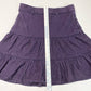 H&M L.O.G.G. Corduroy Ruffle Skirt Sz 8 Womens Purple Short 100% Cotton Side Zip