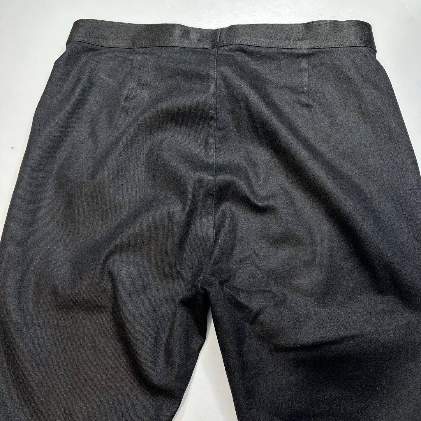 Eileen Fisher Black Coated Stretch Denim Skinny Pants Womens XS Pull On Legging
