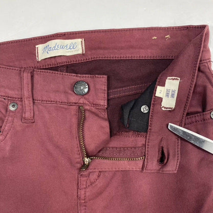 Madewell Skinny Skinny Jeans Womens 24 Lowrise Red Maroon Stretch Denim