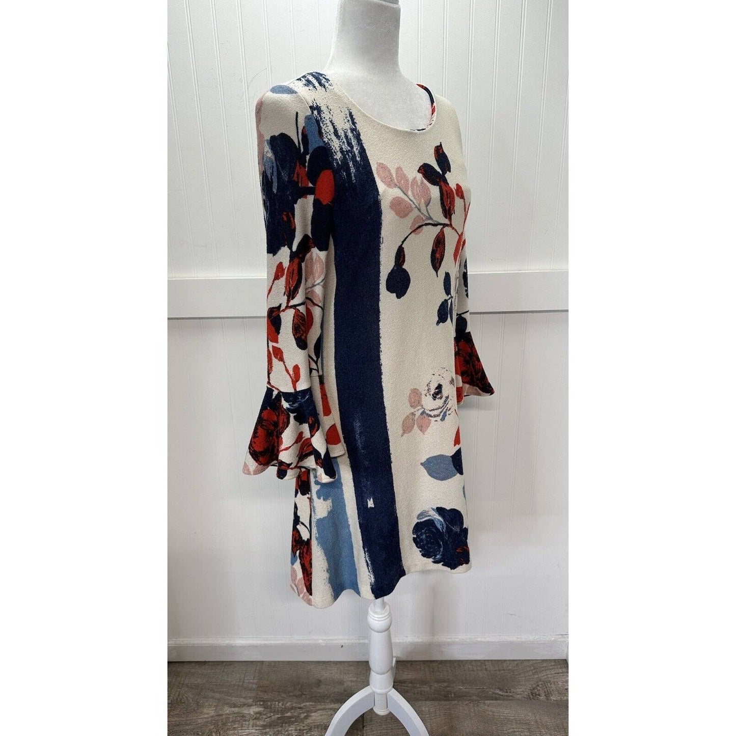 Maeve Anthousia Knit Floral Swing Dress Small Anthropologie Sweater Dress *Spot
