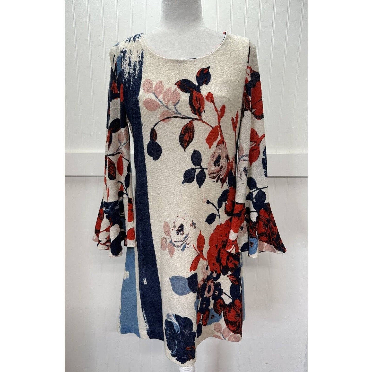 Maeve Anthousia Knit Floral Swing Dress Small Anthropologie Sweater Dress *Spot