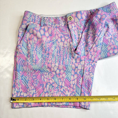 Lilly Pulitzer Jayne Knit Shorts Womens 8 Pink Sorbet Pattern Golf Barbie EUC