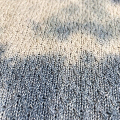 Knox Rose Sweater XXL Open Knit Long Sleeve Blue/White Soft Stretchy V-Neck Top