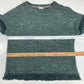 Knox Rose Sweater Sz Small Forest Green Boho Frayed Fringe Long Sleeve Pullover