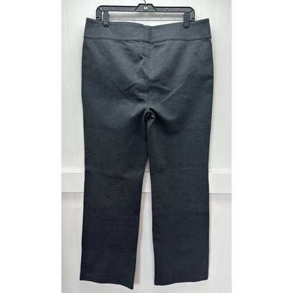 Eddie Bauer Wide Leg Pants Womens 14 Gray Cotton/Modal Blend Front Zipper NEW
