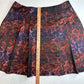 Lane Bryant Floral Skirt 20 Red/Purple/Black Gradient A-Line Pleats Zipper EUC