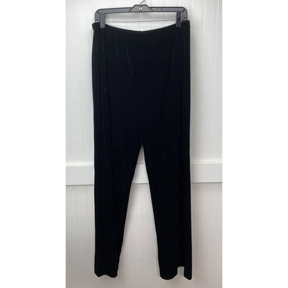 Vintage Cachet Velvet Wide Leg Pants Sz 16 Black Pull On Casual Made In USA
