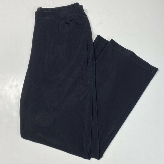 Chicos Easywear Slinky Knit Black Pants 2 Short (US12/Large) Stretch Pull On EUC
