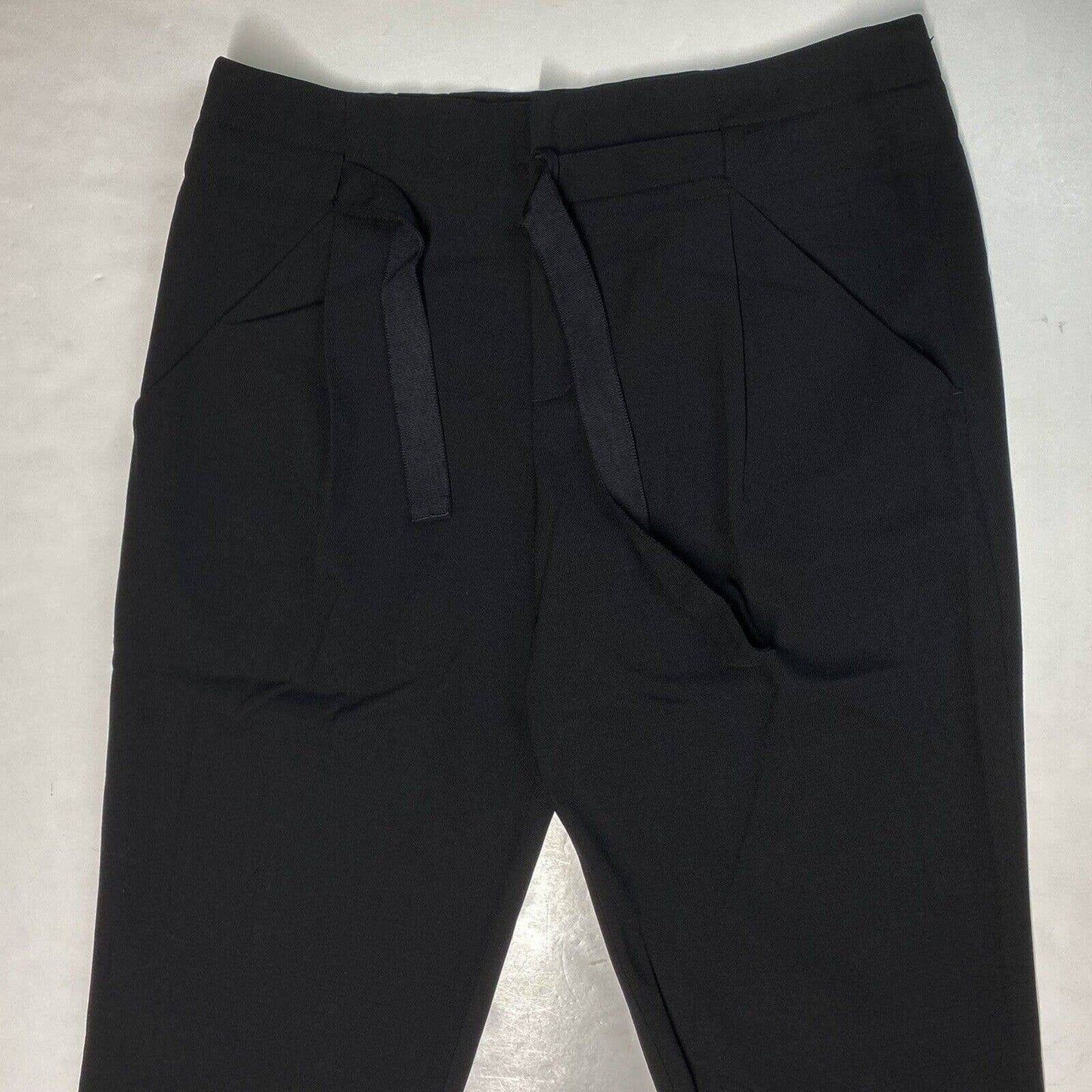 Vince Ankle Crop Dress Pants Sz 8 Women Black High Rise Belted Wool Blend Career