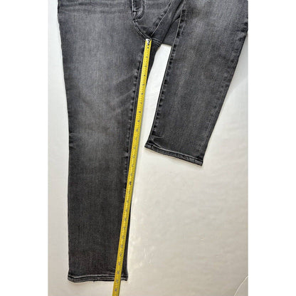 Good American Good Legs Stove Pipe Jeans 14/32 High Rise Gray Black Denim NEW
