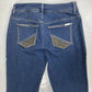 Chicos So Slimming Tapered Sz 00 (US 2) Midrise Denim Jeans Cheetah Print Jewels