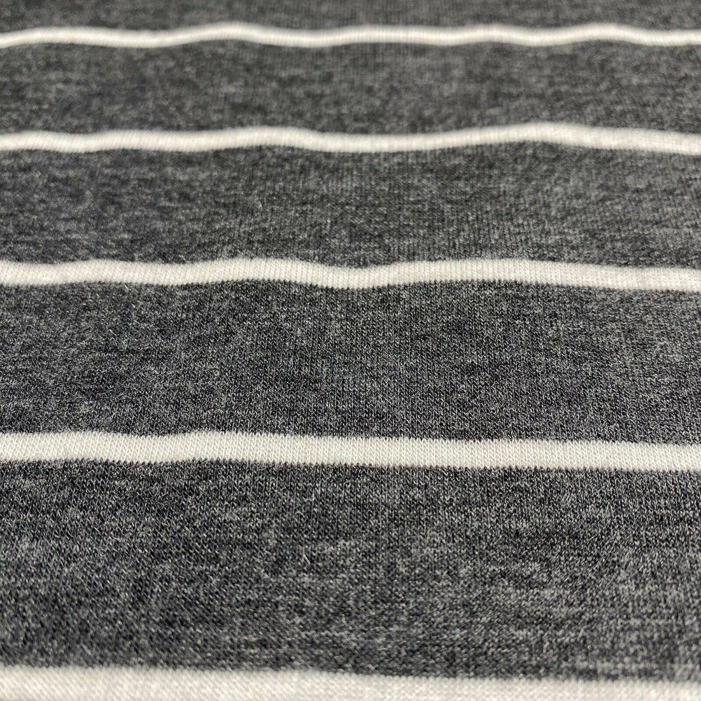 Green Envelope Striped 3/4 Bell Sleeve Top 1X Gray/White Stretch Jersey Knit EUC