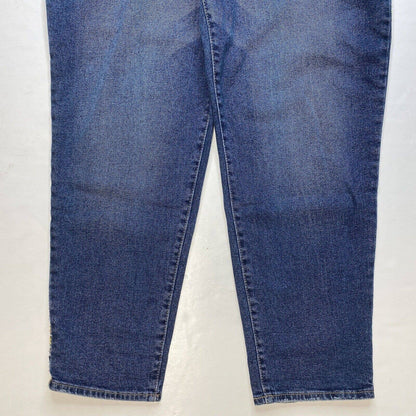 Knox Rose Relaxed Straight Ankle Jeans Sz 10 Denim Distress Embroidered Stripes