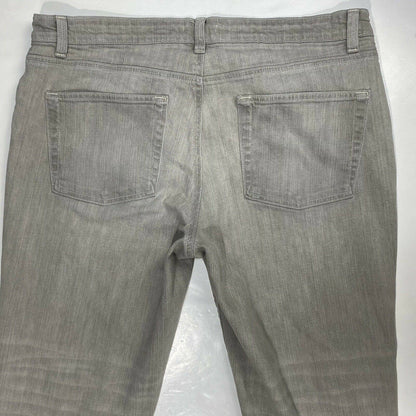 Eileen Fisher Tapered Ankle Sz 12 Midrise Light Gray Denim Jeans Organic Cotton