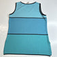 Exclusively Misook Tunic Tank Top Sz Medium Blue Aqua Stripes Sleeveless *Mark