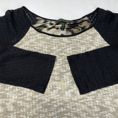 Poeme By Citron Layered Tunic Top Sz Medium Animal Print Split Back Tiered Long