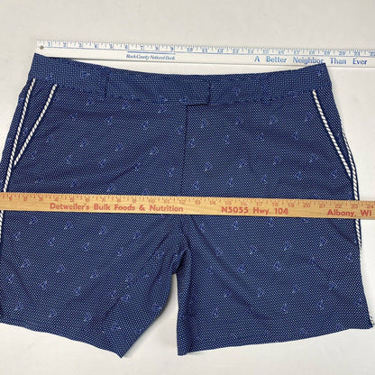 Lady Hagen Sailboat Golf Shorts Sz 16 Womens Novelty Print Blue White Casual EUC