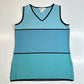 Exclusively Misook Tunic Tank Top Sz Medium Blue Aqua Stripes Sleeveless *Mark