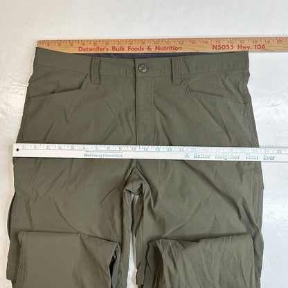 Eddie Bauer Convertible Tech Pants Mens 36 Green Nylon Hiking Zip Off Shorts