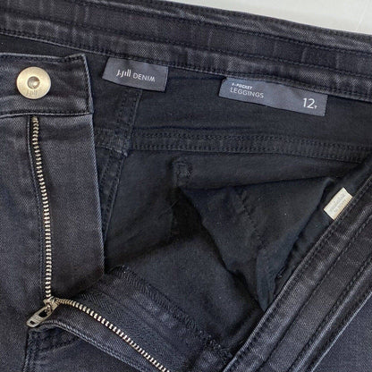 J. Jill 5 Pocket Leggings Sz 12 Womens Faded Black Stretch Denim Casual Jeans
