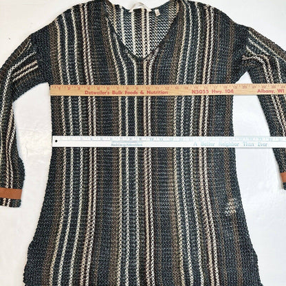 Soft Surroundings Open Knit Tunic Sweater Sz Medium Netting Beach Pullover NEW