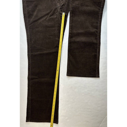 Calvin Klein Corduroy Jeans Womens 16 Dark Brown Straight/Wide Leg Preppy NEW