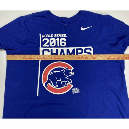 Chicago Cubs Nike Tee Sz 2XL Mens Tshirt Blue MLB Baseball 2016 Champs XXL