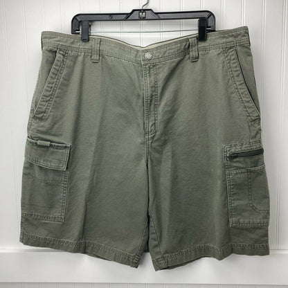 Columbia Cargo Shorts Sz 40 Mens Olive Green Denim 100%Cotton 22”Long