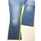 American Eagle Super Hi-Rise Flare Jeans 18 Stretch Blue Denim Distressed NEW