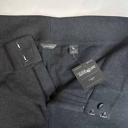 Eddie Bauer Wide Leg Pants Womens 14 Gray Cotton/Modal Blend Front Zipper NEW