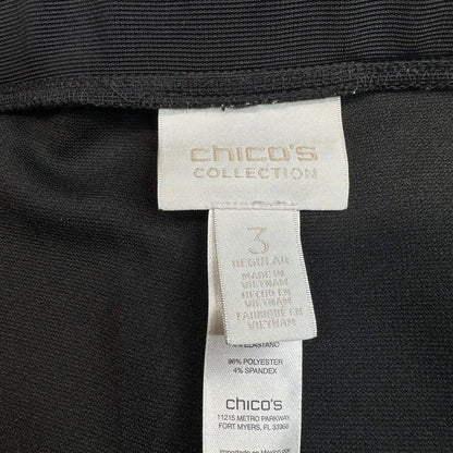 Chicos Collection Ankle Dress Pants 3 (US 16/XL) Black Pull On Zippers *Altered
