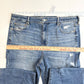American Eagle Super Hi-Rise Flare Jeans 16 Stretch Blue Denim Distressed NEW