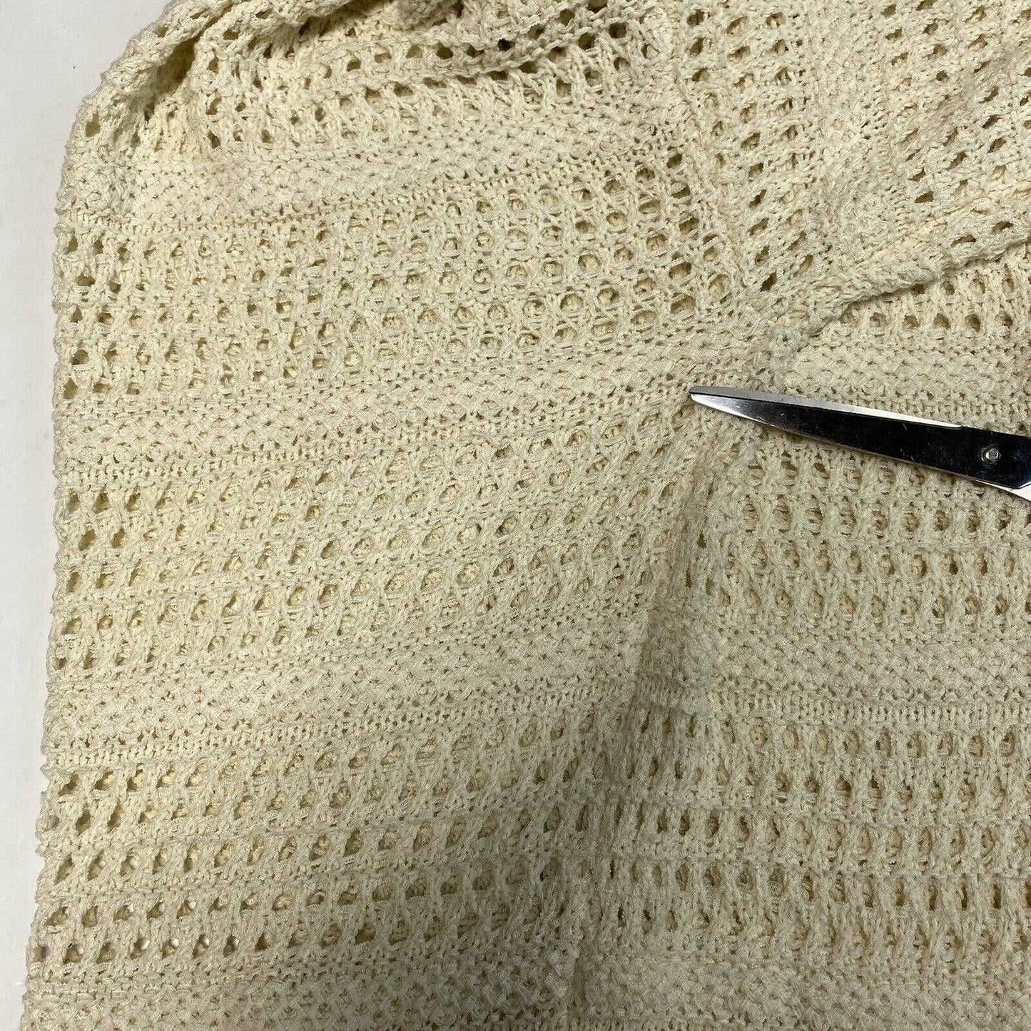 Anthropologie Open Knit Cardigan One Size Beige Open Front Short Sleeve Sweater