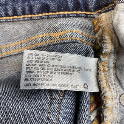 Knox Rose Relaxed Straight Ankle Jeans Sz 10 Denim Distress Embroidered Stripes