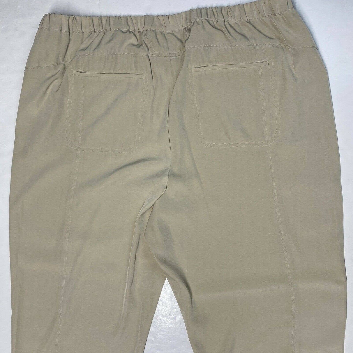 Chicos Ankle Cinch Pull On Pants Sz 2.5 (US 14) Beige Elastic Waist Casual EUC