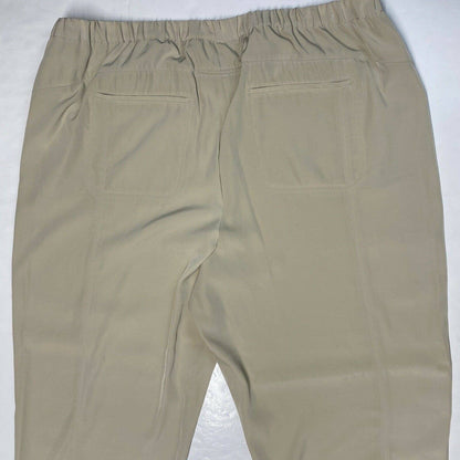 Chicos Ankle Cinch Pull On Pants Sz 2.5 (US 14) Beige Elastic Waist Casual EUC