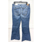 American Eagle Super Hi-Rise Flare Jeans 16 Stretch Blue Denim Distressed NEW