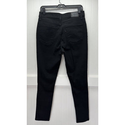 Levis 721 High Rise Skinny Jeans Womens 31 Black Denim Ripped Distressed Holes