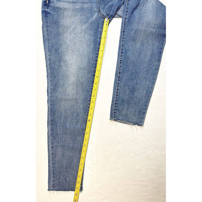 Democracy Ab Technology Skinny Ankle Jeans 8 High Rise Stretch Denim Fray EUC