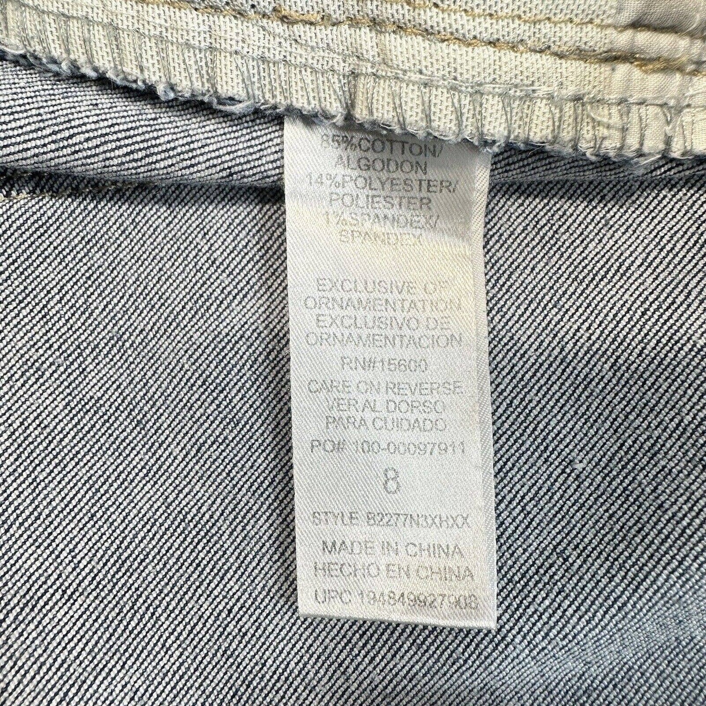 Democracy Ab Technology Skinny Ankle Jeans 8 High Rise Stretch Denim Fray EUC