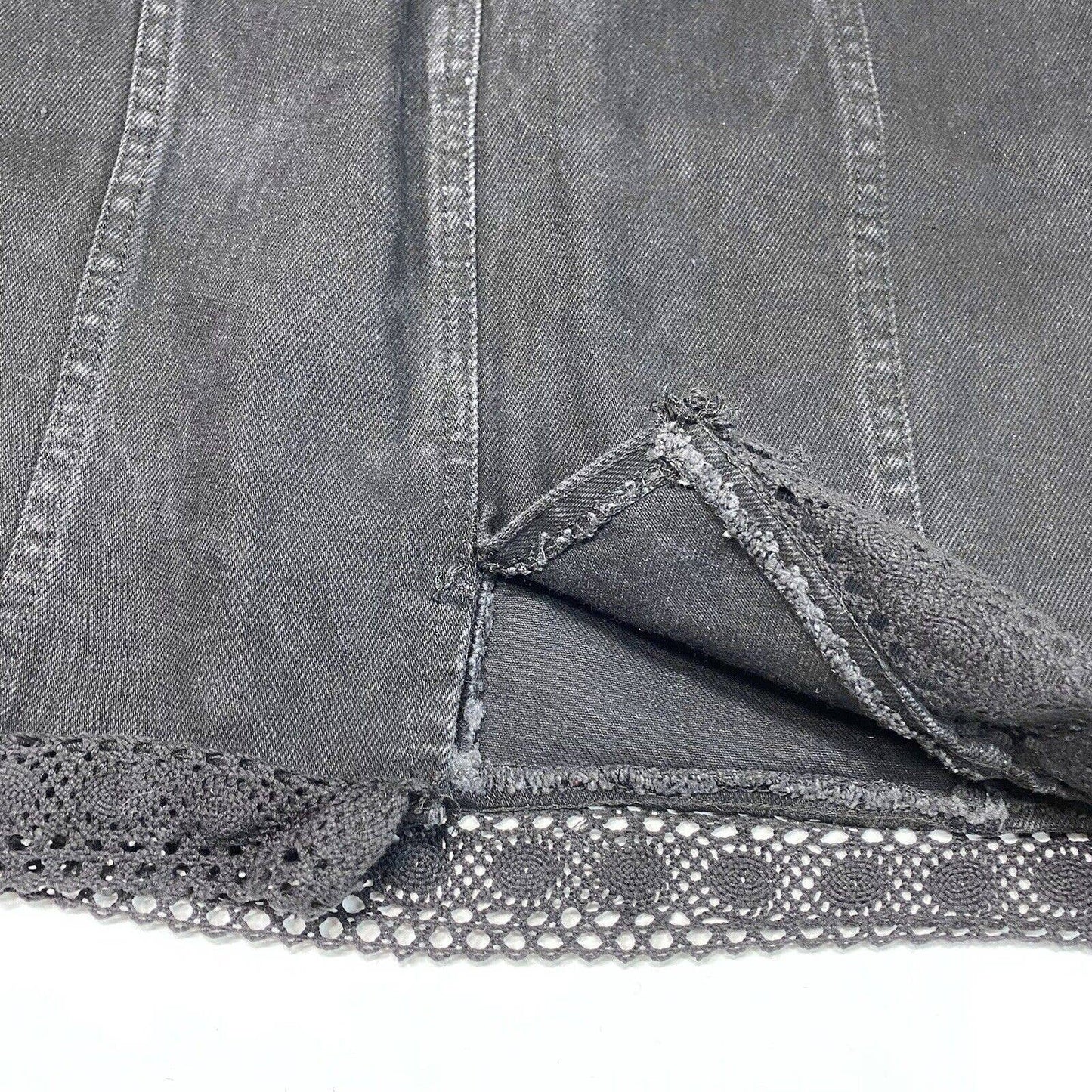 Vintage Jean St. Tropez Denim Skirt Sz 13/14 Black 100% Cotton *Measures Smaller