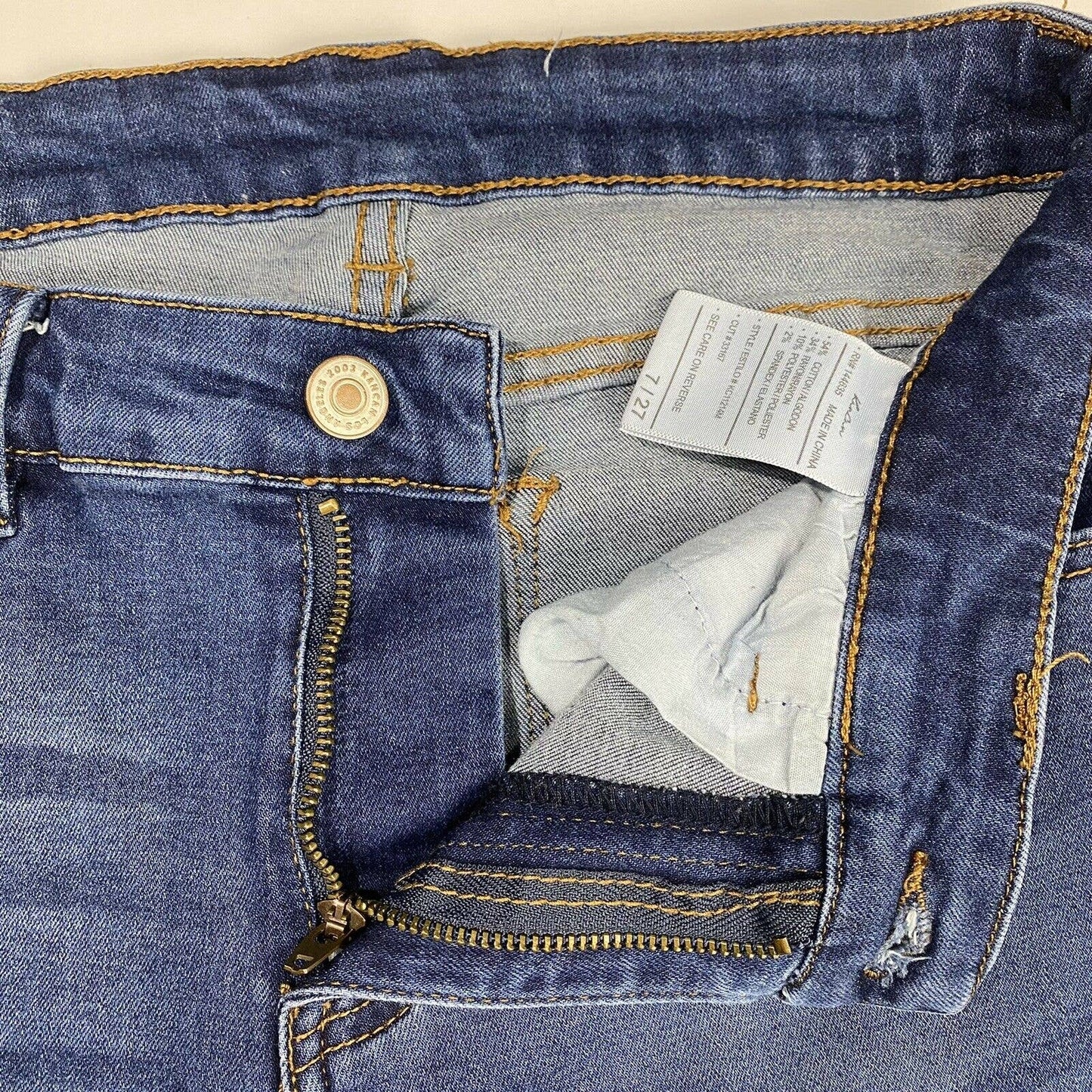 Kancan Skinny Sz 7/27 Womens Midrise Stretch Denim Jeans Dark Wash